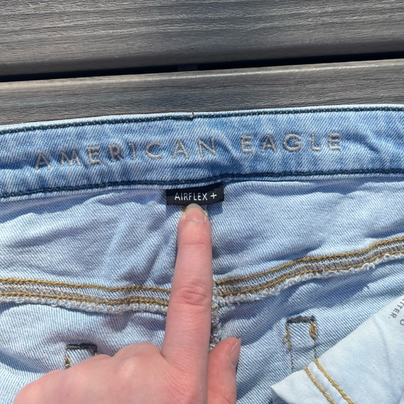 American Eagle; Airflex; Light Blue; Ripped Style; Slim Fit Jeans; Women's 33/34 - Picture 5 of 8
